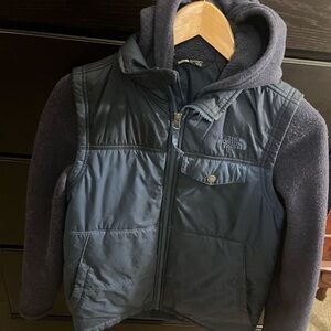 The North Face Navy and Charcoal Hooded Vest